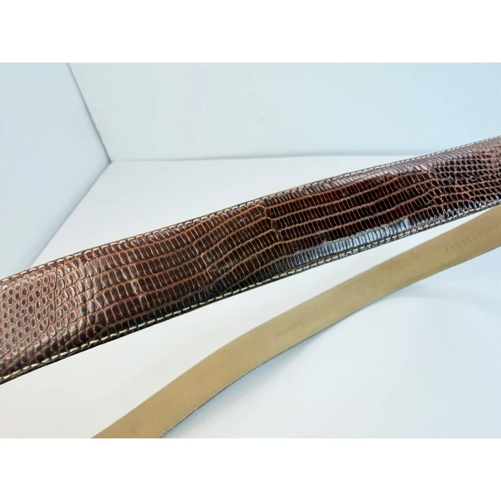 Saks Fifth Avenue Genuine Lizard Leather Belt 1 Inches Wide Vintage Size 40